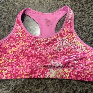 Pink and Yellow Nike pro Bra